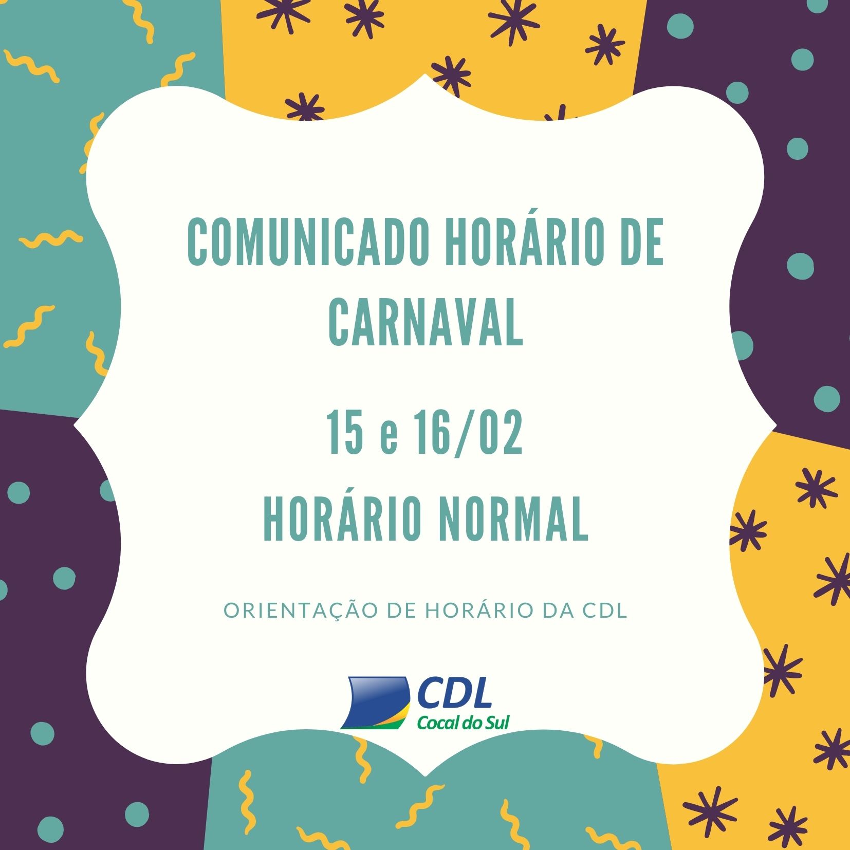 COMUNICADO HORÁRIPO CARNAVAL